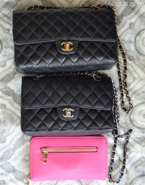 chanel bag classic size small and medium compare